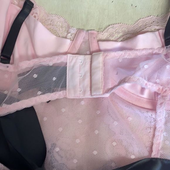 Plus Size Sexy Lingerie Lace Babydoll Nightgown with Underwire 2XL Bow Swiss Dot - Picture 4 of 12